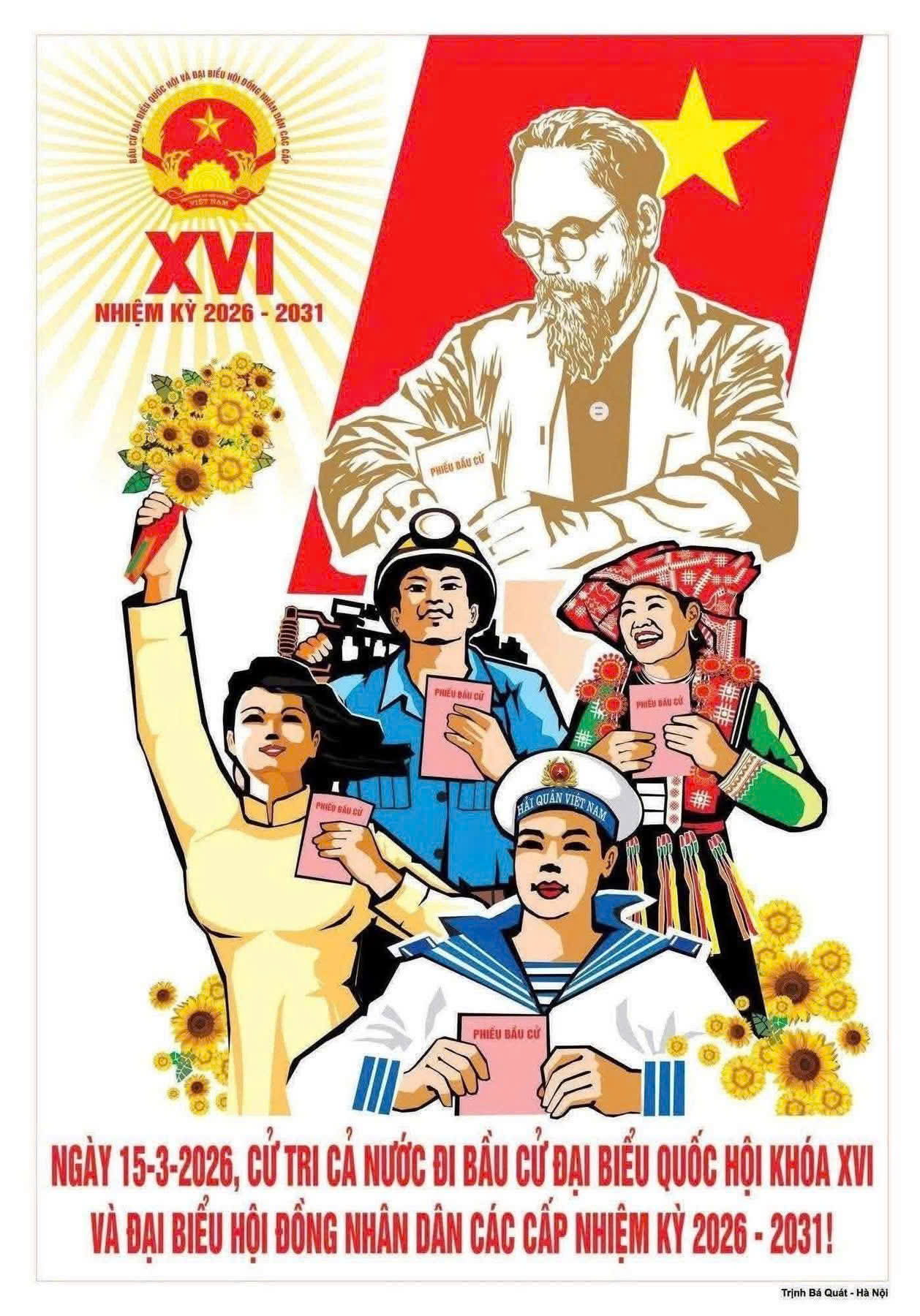 Thông báo về ngày bầu cử, địa điểm, thời gian bỏ phiếu bầu cử đại biểu Quốc hội khoá XVI và đại biểu Hội đồng nhân dân các cấp nhiệm kỳ 2026 - 2031 trên địa bàn xã Cẩm Lạc