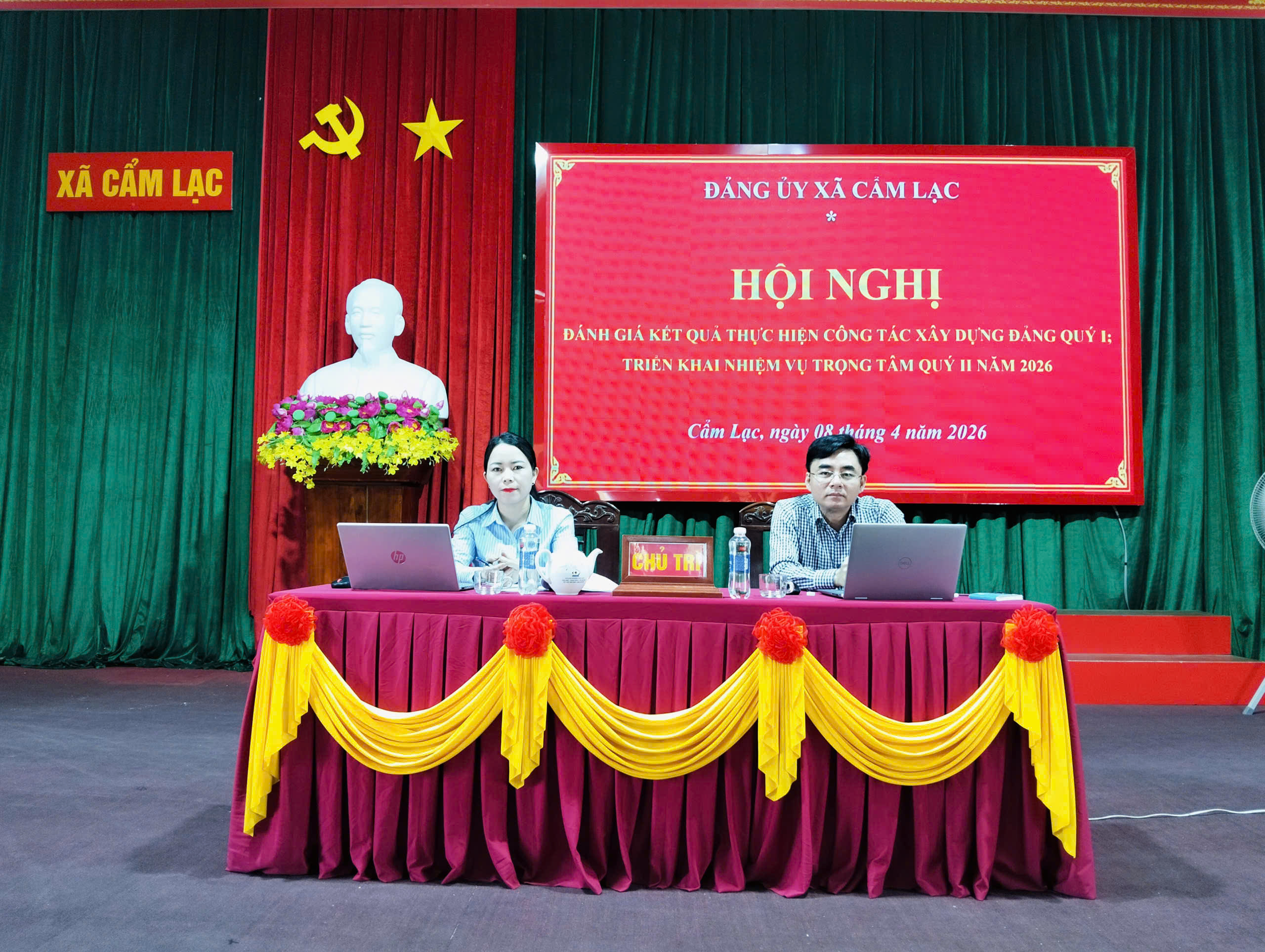 Đảng ủy xã Cẩm Lạc tổ chức hội nghị đánh giá kết quả công tác xây dựng Đảng quý I, triển khai nhiệm vụ trọng tâm quý II năm 2026