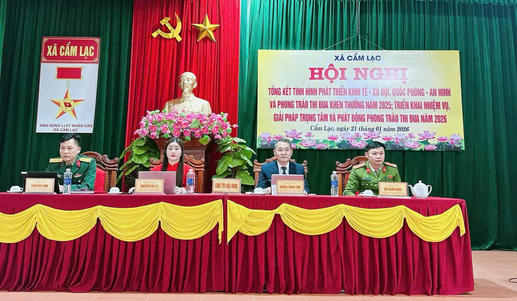 Xã Cẩm Lạc tổ chức hội nghị tổng kết năm 2025, triển khai nhiệm vụ và phát động phong trào thi đua năm 2026 