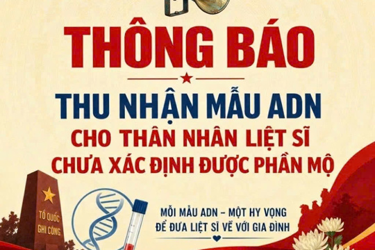 📢 Công an xã Cẩm Lạc thông báo lịch thu nhận mẫu ADN cho thân nhân liệt sĩ chưa xác định được danh tính phần mộ 