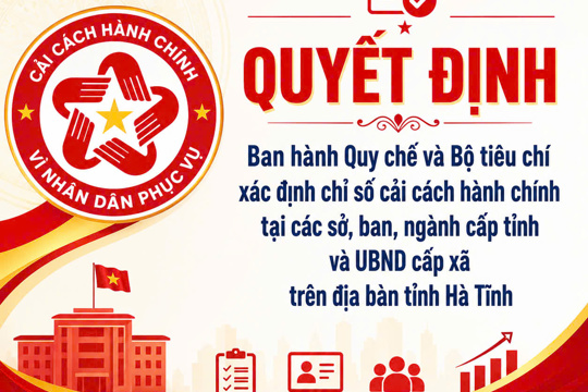 Quyết định: Ban hành Quy chế và Bộ tiêu chí xác định chỉ số cải cách hành chính tại các sở, ban, ngành cấp tỉnh và UBND cấp xã trên địa bàn tỉnh Hà Tĩnh