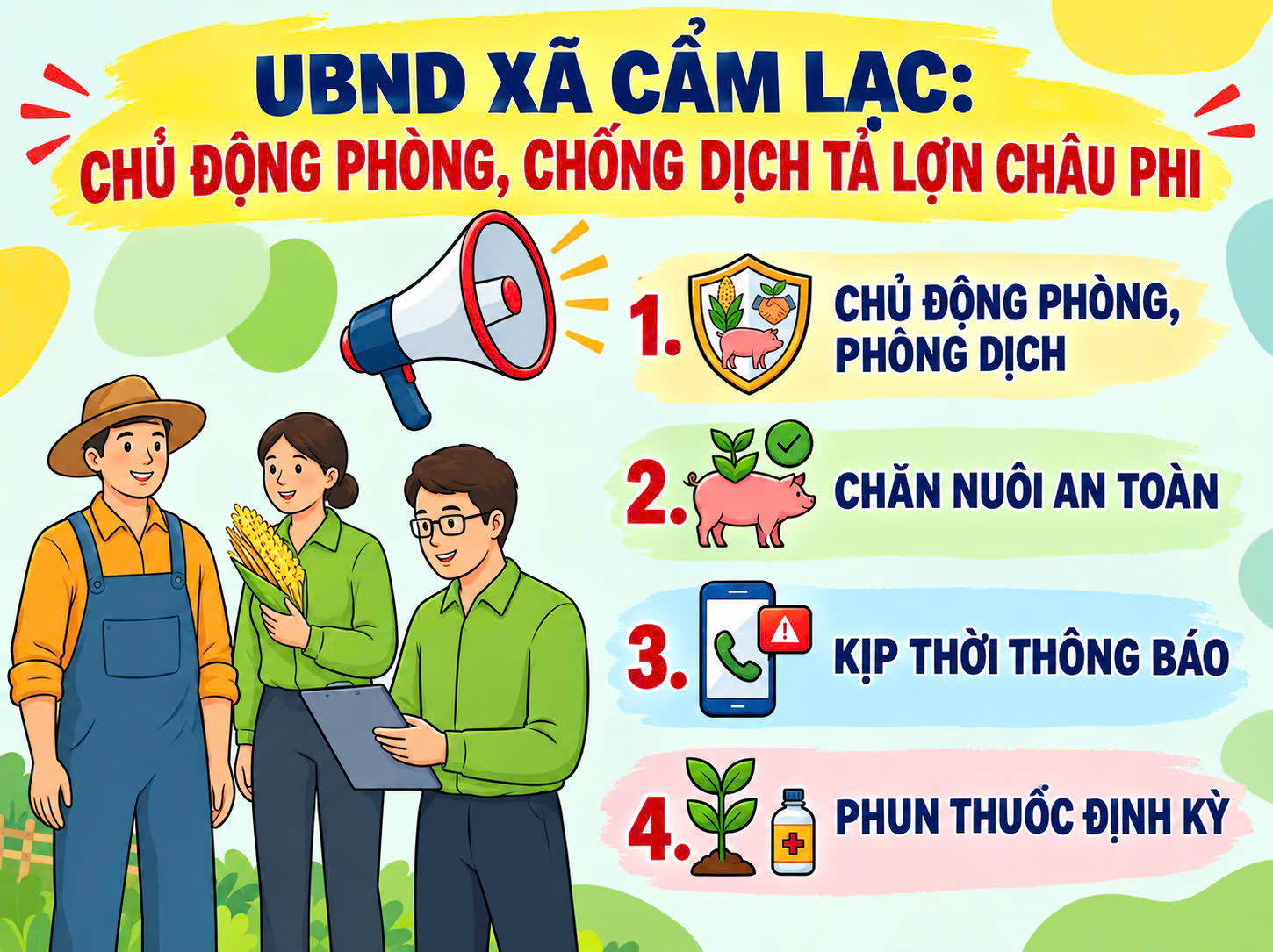 Cẩm Lạc tăng cường phòng, chống dịch tả lợn châu phi
